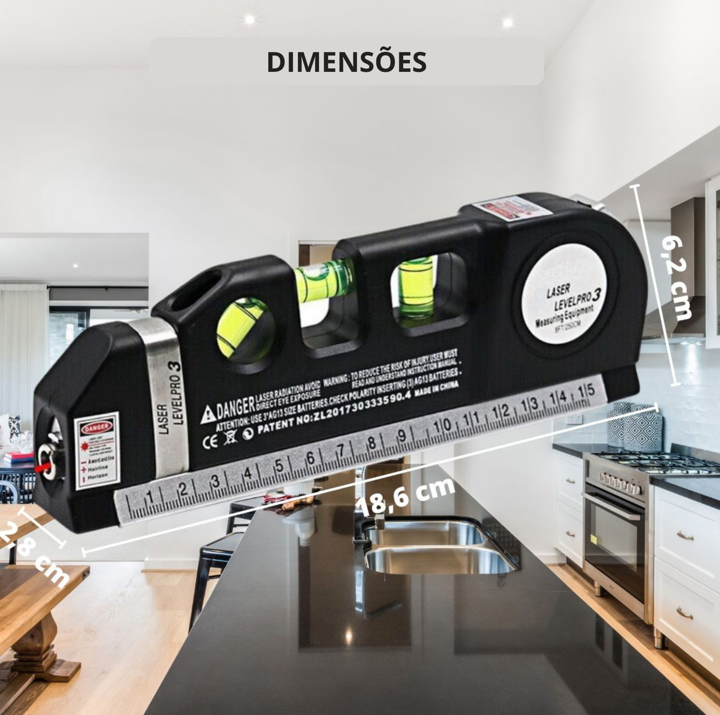 Ferramenta multifuncional de nível laser