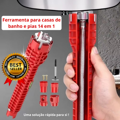 Ferramenta para casas de banho e pias 14 em 1