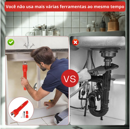 Ferramenta para casas de banho e pias 14 em 1