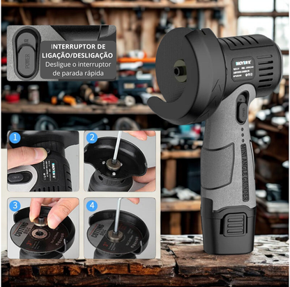Mini esmeriladora angular alimentada por bateria